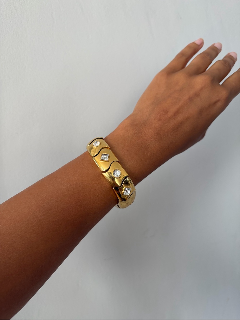 1960’s Givenchy Gold Crystal Accent Hinged Bracelet